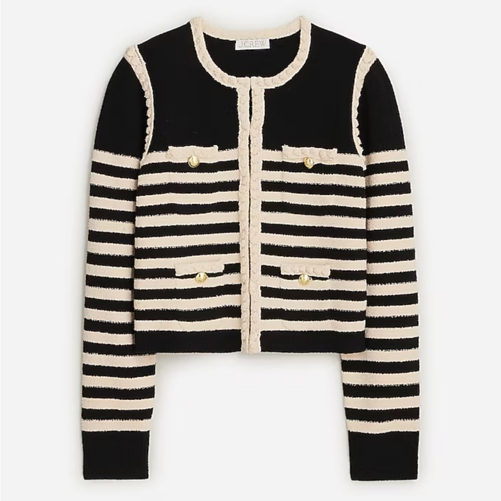 NWT J. Crew Odette Sweater Lady Jacket in Striped Boucle